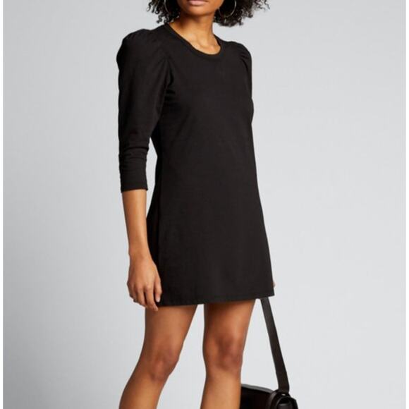 ALC Candice Black 3/4 Sleeve Puff Shoulder Mini Bodycon Dress Women's Size XS - Picture 7 of 7